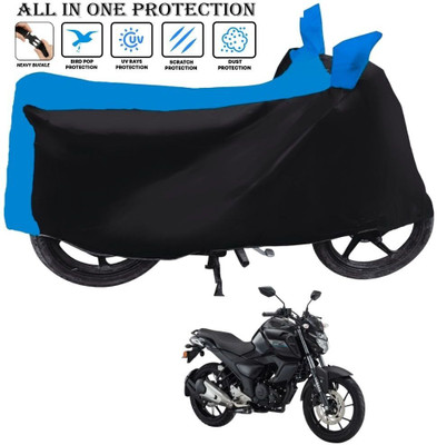 OliverX Waterproof Two Wheeler Cover for Yamaha(FZ FI, Black, Blue)