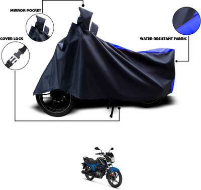 GOSHIV-car and bike accessories Two Wheeler Cover for Hero(Glamour, Black, Blue)