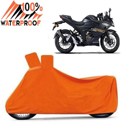 ROYAL AUTO MART Waterproof Two Wheeler Cover for Suzuki(Gixxer SF 250, Orange)