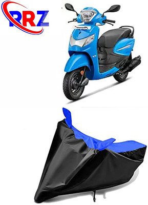 RRZ Waterproof Two Wheeler Cover for Hero(MotoCorp Pleasure Plus, Black, Blue)