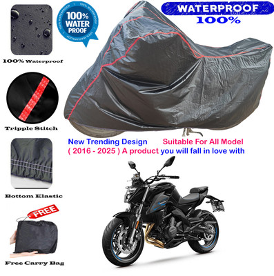 OliverX Waterproof Two Wheeler Cover for CFMoto(Black, Red)