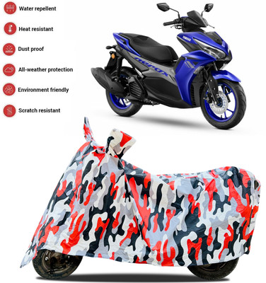 PAGORA Waterproof Two Wheeler Cover for Yamaha(Aerox 155 Maxi BS6, Red, White)