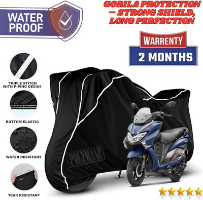 POLYMAXX Waterproof Two Wheeler Cover for Suzuki(Burgman Street, Black, White)