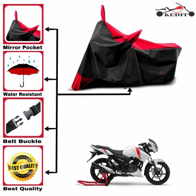 KEDIT Two Wheeler Cover for TVS(Apache RTR 160, Red, Black)