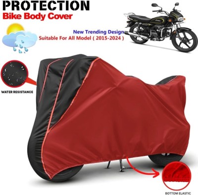 CABRY Waterproof Two Wheeler Cover for Hero(Splendor I Smart, Red, Black)