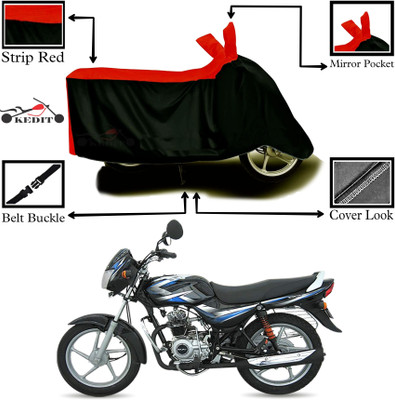 AASHTIK MART Two Wheeler Cover for Bajaj(CT100, Red, Black)