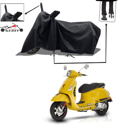 KEDIT Two Wheeler Cover for Vespa(VXL 150 BS6, Black)