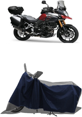 SUGASHRI Waterproof Two Wheeler Cover for Suzuki(V Strom 1000, Grey, Blue)