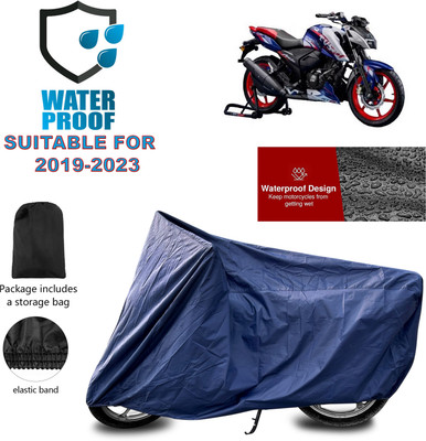 PAGORA Waterproof Two Wheeler Cover for TVS(Apache RTR 165 RP, Blue)