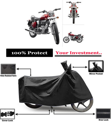Amexride Two Wheeler Cover for Royal Enfield(Twin spark, Black)