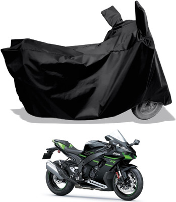 Amexride Two Wheeler Cover for Kawasaki(Ninja ZX 10R BS6, Black)