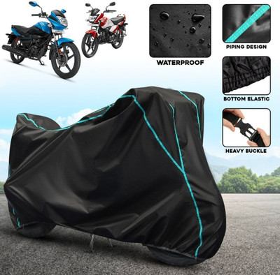 AUTOCAD Waterproof Two Wheeler Cover for Hero(Splendor I Smart, Black, Blue)