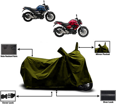 Amexride Two Wheeler Cover for Yamaha(FZS-FI V3 BS6, Green)