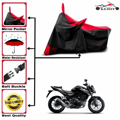 AASHTIK MART Two Wheeler Cover for Honda(CBR500R, Red, Black)