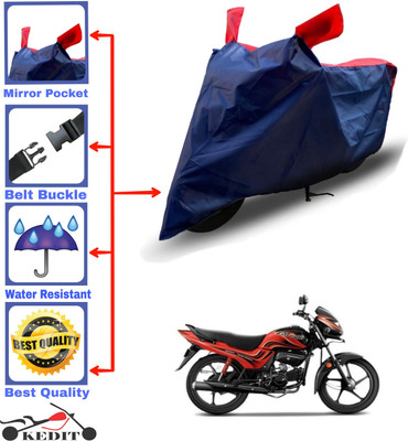 KEDIT Two Wheeler Cover for Hero(Passion Pro i3S, Red, Blue)