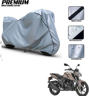 Car Life Waterproof Two Wheeler Cover for TVS(Apache RTR 160 4V, Silver, Black)