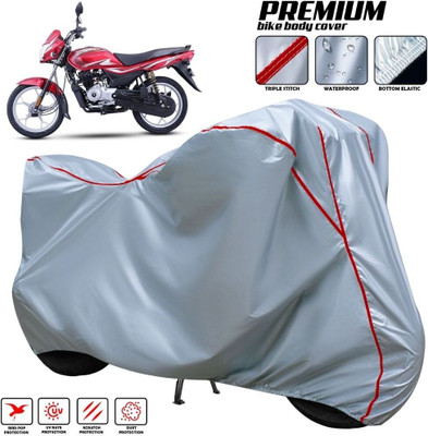 xodi Waterproof Two Wheeler Cover for Bajaj(Platina 100, Silver, Red, Multicolor)