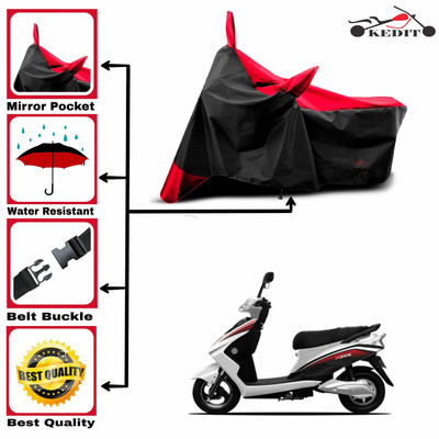 KEDIT Two Wheeler Cover for Okinawa(Raise, Red, Black)