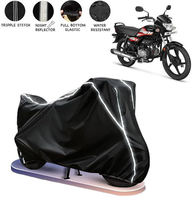 BOTAUTO Waterproof Two Wheeler Cover for Hero(HF Deluxe, Black, White)