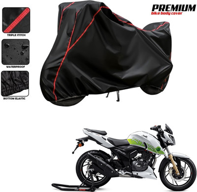 DeepShakshi AUTOMOTIVE Two Wheeler Cover for TVS(Apache RTR 200 Fi E100, Black, Red)