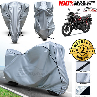 Car Styling Waterproof Two Wheeler Cover for Honda(SP 125, Silver, Black)