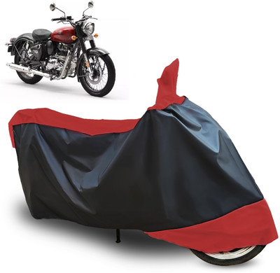 ABORDABLE Two Wheeler Cover for Royal Enfield(Classic 350, Red, Black)
