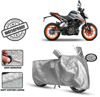 Autoinnovation Waterproof Two Wheeler Cover for KTM(125 Duke, Silver)
