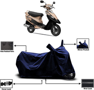 Amexride Two Wheeler Cover for TVS(Scooty Pep+, Blue)