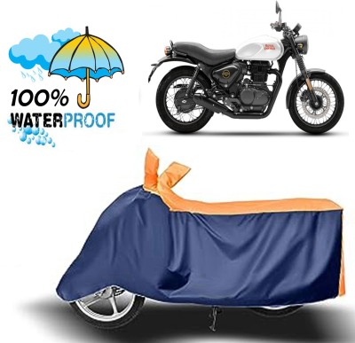 ROYAL AUTO MART Waterproof Two Wheeler Cover for Royal Enfield(Hunter 350, Blue, Orange)