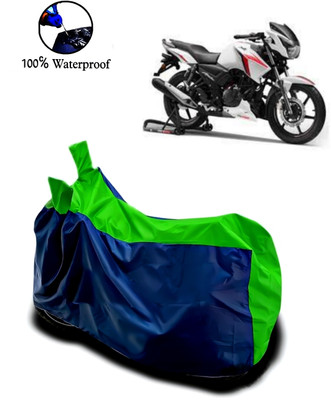 rakku Waterproof Two Wheeler Cover for TVS(Apache RTR 160, Green, Blue)