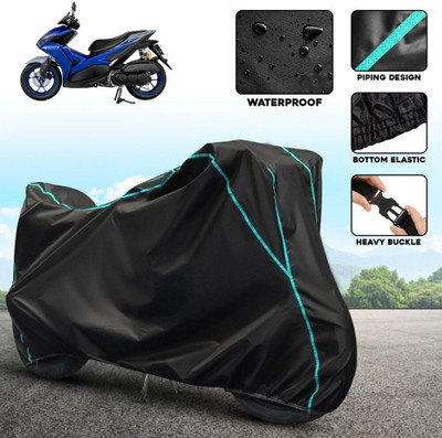 xodi Waterproof Two Wheeler Cover for Yamaha(Aerox 155 Maxi BS6, Black, Blue)
