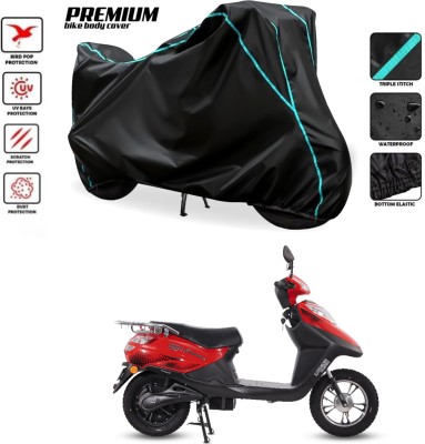 MADAFIYA Waterproof Two Wheeler Cover for Hero(Electric Flash BS6, Black, Blue)