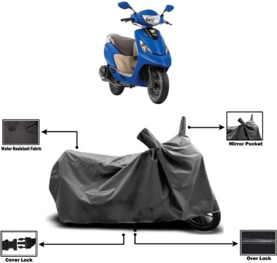 Amexride Two Wheeler Cover for TVS(Scooty Zest 110 BS6, Grey)