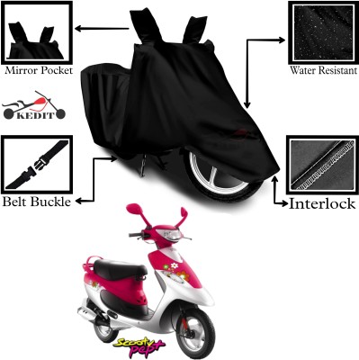 KEDIT Two Wheeler Cover for TVS(Scooty Pep Plus, Black)