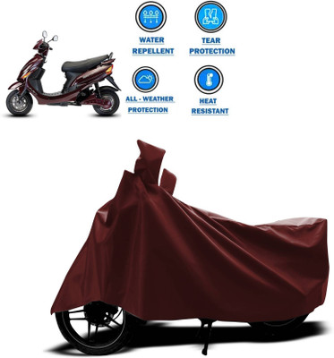 KEDIT Two Wheeler Cover for Hero(Electric Wave Dx, Maroon)