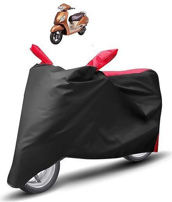 COTSHER Waterproof Two Wheeler Cover for TVS(Jupiter Grande BS6, Black, Red)