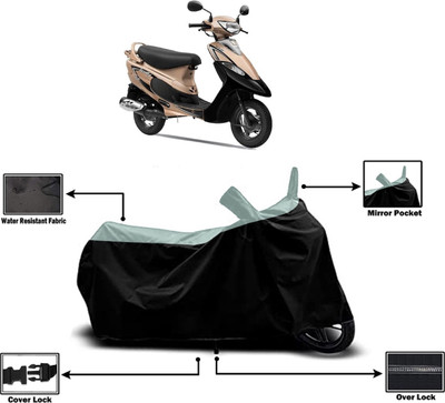 Amexride Two Wheeler Cover for TVS(Pep Plus BS6, Multicolor)