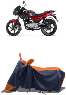 SUGASHRI Waterproof Two Wheeler Cover for Bajaj(Pulsar 180 DTS-i, Orange, Blue)