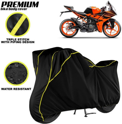 kerwa Waterproof Two Wheeler Cover for KTM(RC 200, Black, Yellow)