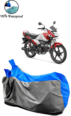 Autofly Waterproof Two Wheeler Cover for Hero(Splendor I Smart, Grey, Blue)