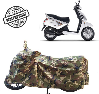 ROYAL AUTO MART Waterproof Two Wheeler Cover for Mahindra(Gusto 125, Green, Multicolor)