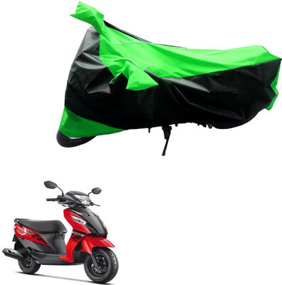 Mdstar Waterproof Two Wheeler Cover for Suzuki(Let's, Black, Green)