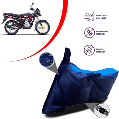 ANTHUB Waterproof Two Wheeler Cover for Bajaj(Platina 125, Black, Blue)