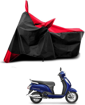 KEDIT Two Wheeler Cover for Suzuki(Access 125, Red, Black)