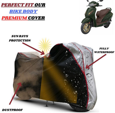 kerwa Waterproof Two Wheeler Cover for Honda(Aviator, Black, Silver)