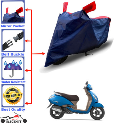 KEDIT Two Wheeler Cover for TVS(Jupiter, Red, Blue)