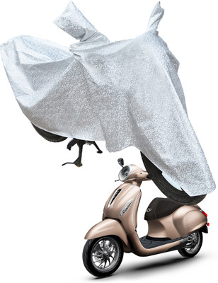 RiderShine Waterproof Two Wheeler Cover for Bajaj(New Chetak, Silver)
