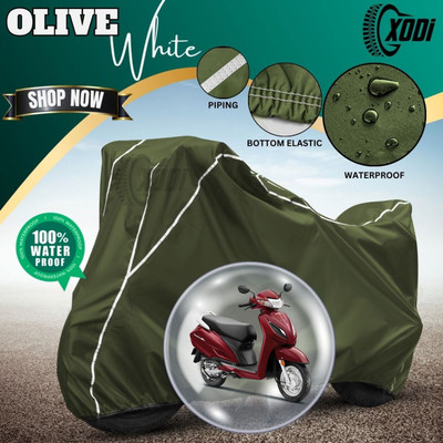 xodi Waterproof Two Wheeler Cover for Honda(Activa, Green, White)