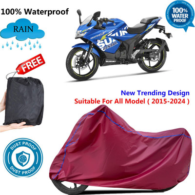 OliverX Waterproof Two Wheeler Cover for Suzuki(Gixxer SF 150, Maroon)