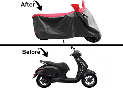 Archistylo Waterproof Two Wheeler Cover for Bajaj(Chetak, Red)